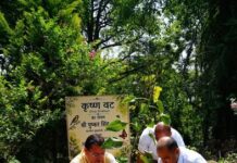 मुख्यमंत्री पुष्कर सिंह धामी द्वारा विकसित किए जा रहे 3-बी गार्डन (बी-फ्रेंडली, बटरफ्लाई-फ्रेंडली एवं बर्ड-फ्रेंडली) के निर्माण कार्य का शुभारम्भ कृष्णा वट के पौधे का रोपण कर किया गया