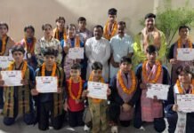 मुख्यमंत्री चैंपियनशिप ट्रॉफी खेल महाकुंभ-26 में स्वर्ण,कांस्य व रजत जीत करने वाले युवा खिलाड़ियों का पूर्व मेयर गौरव गोयल ने किया सम्मान
